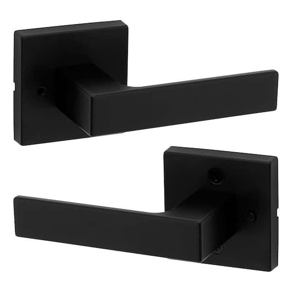 Reviews for Kwikset Singapore Square Matte Black Bed/Bath Door Handle