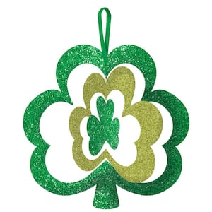 11.5 in. x 12 in. St. Patrick's Day Green MDF Shamrock Spinning Sign (5-Pack)