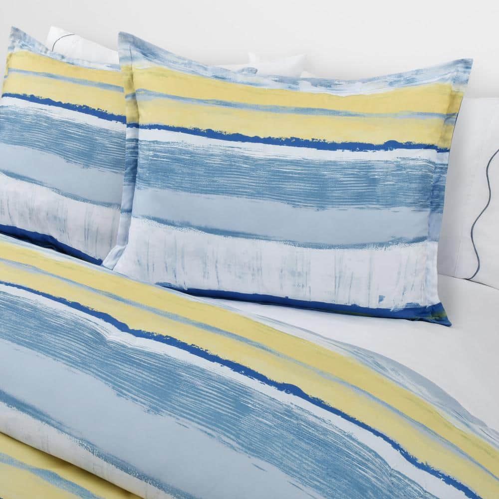 Full Blue Microfiber Nautical Comforter Set with Shams