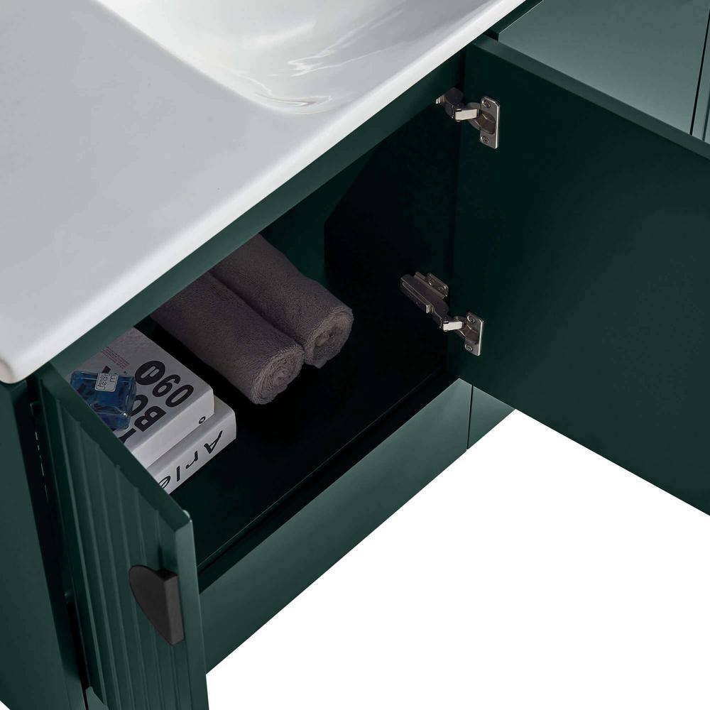 Venezian 48'' Green Single Bathroom Vanity with Black Handles