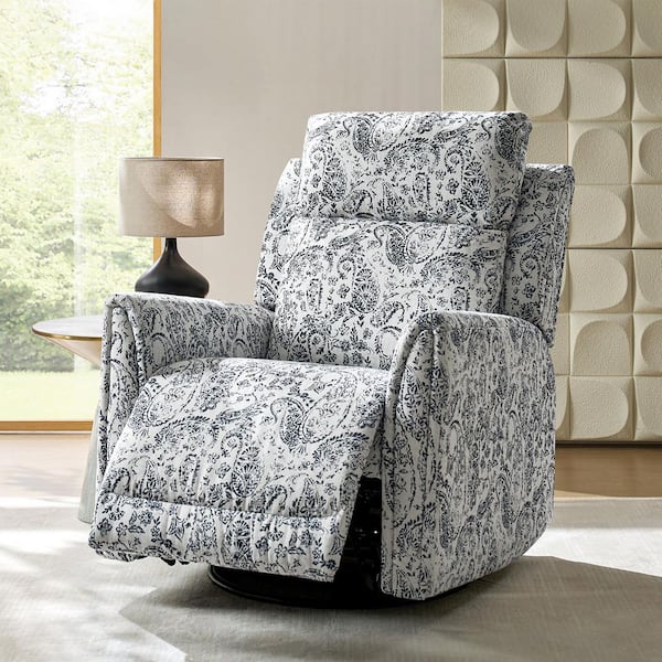JAYDEN CREATION Arnold Navy Powered Polyester Full Motion Recliner with Duel Motor Headrest and Footrest Seperate Control