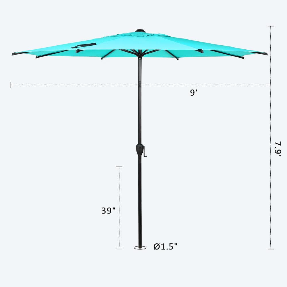 Lyon 108" Light Blue Steel Market Umbrella