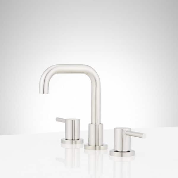 Lexia 8 in. Widespread Double Handle Bathroom Faucet in Brushed Nickel