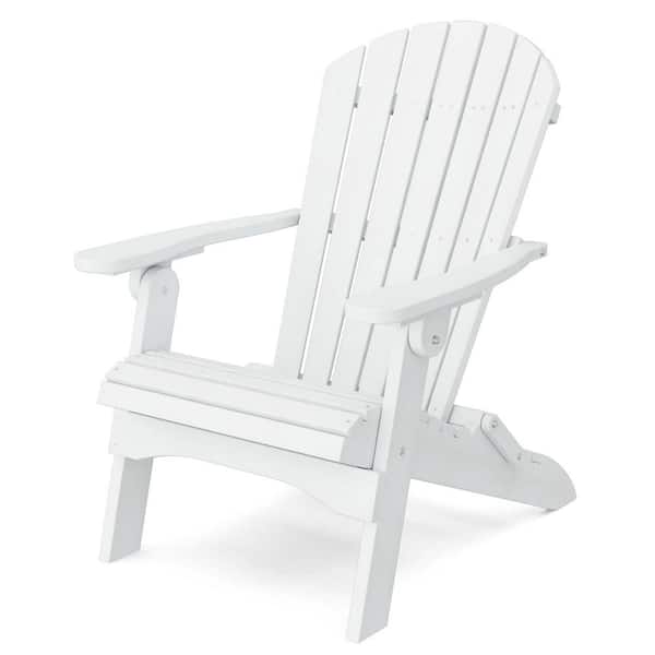 Wildridge Heritage White Plastic Outdoor Folding Adirondack Chair