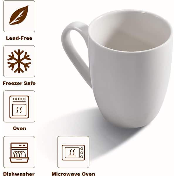 Aoibox 15 oz. Large Ceramic Coffee Mug with Cork Bottom and Spill Proof Lid, Set of 2, Beige