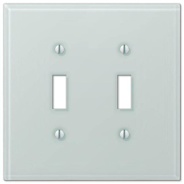 Hampton Bay Acrylic 2 Gang Toggle Acryilic Wall Plate - Mint White