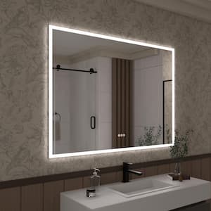 Musci 48 in. W x 36 in. H Rectangular Frameless LED Wall Bathroom Vanity Mirror