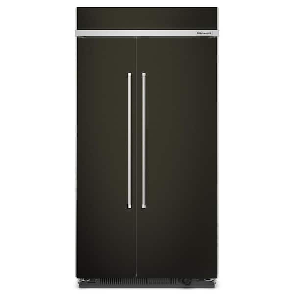 KitchenAid 48 in. 30 cu. ft. Countertop Depth Side-by-Side Refrigerator in Black Stainless Steel with PrintShield™ Finish