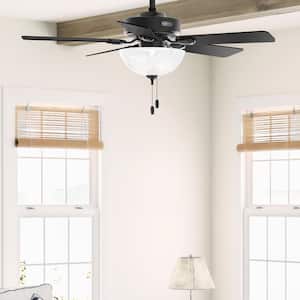 Swanson 44 in. Indoor Matte Black Standard Ceiling Fan with LED Bulbs Included