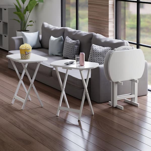Corbett 15.75 In White Oversized 5-Pc Snack/End Table Set