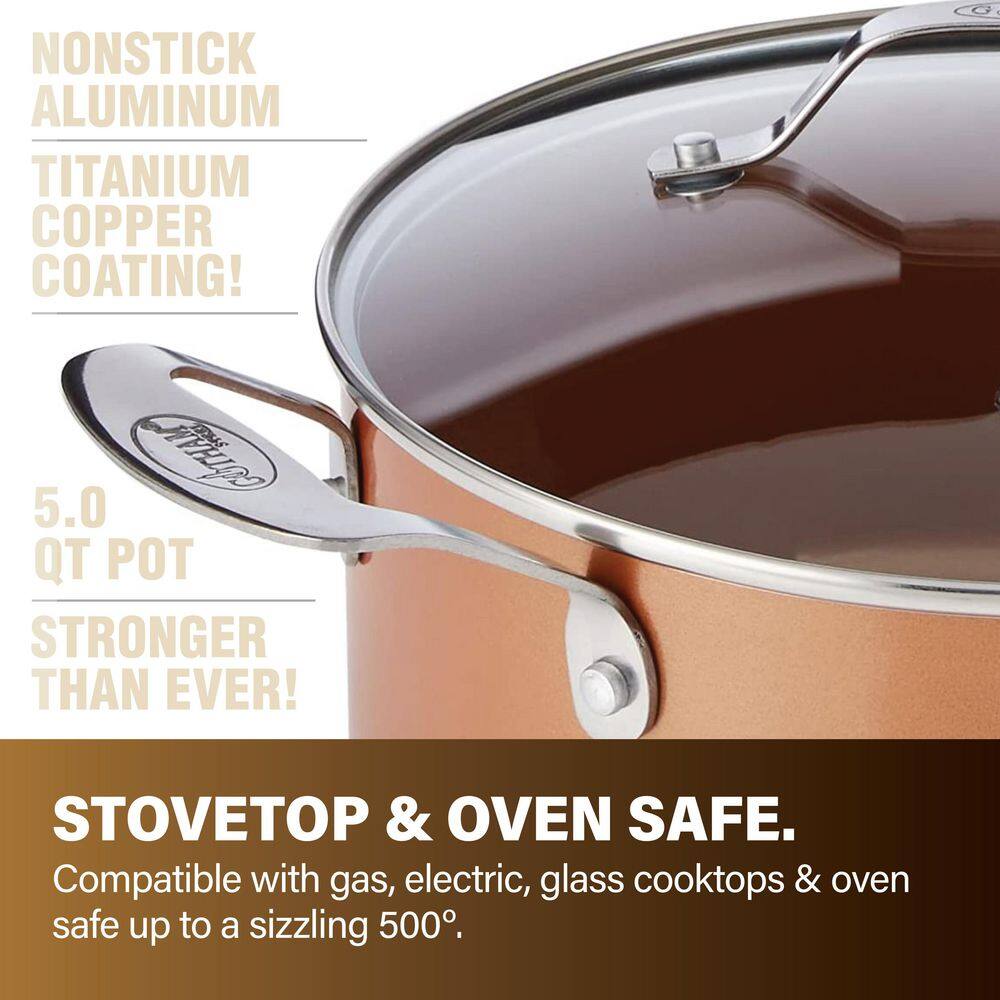 10-Piece Copper and Stainless Steel Nonstick Cookware Set