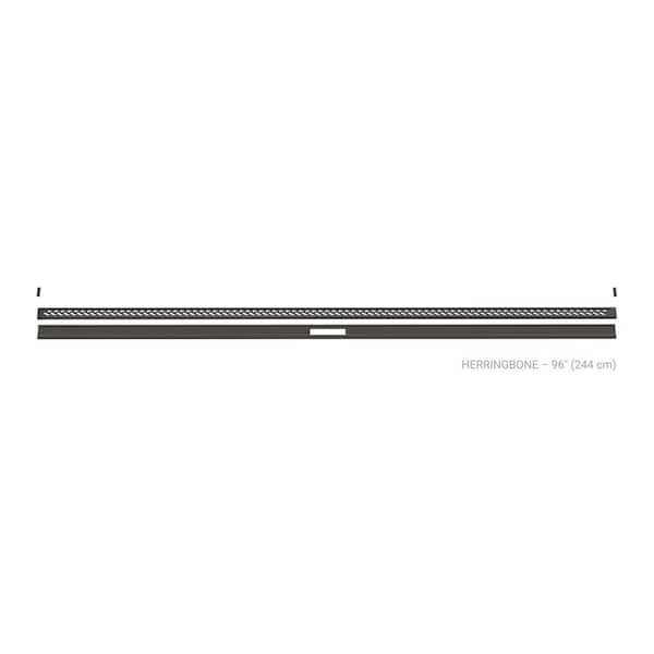 Kerdi-Line-Vario Dark Anthracite 96 in. Herringbone Grate and Channel Floor Installation Kit for Accessory