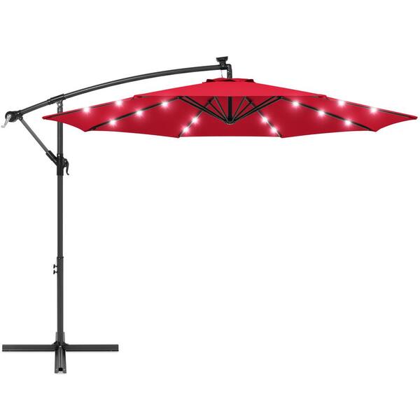 best choice products 10ft solar led patio offset umbrella