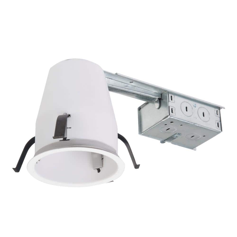4" White Steel Recessed Lighting Housing for Remodel