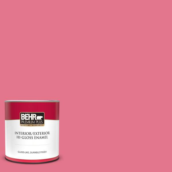 BEHR PREMIUM PLUS 8 oz. #120B-6 Watermelon Pink Satin Enamel