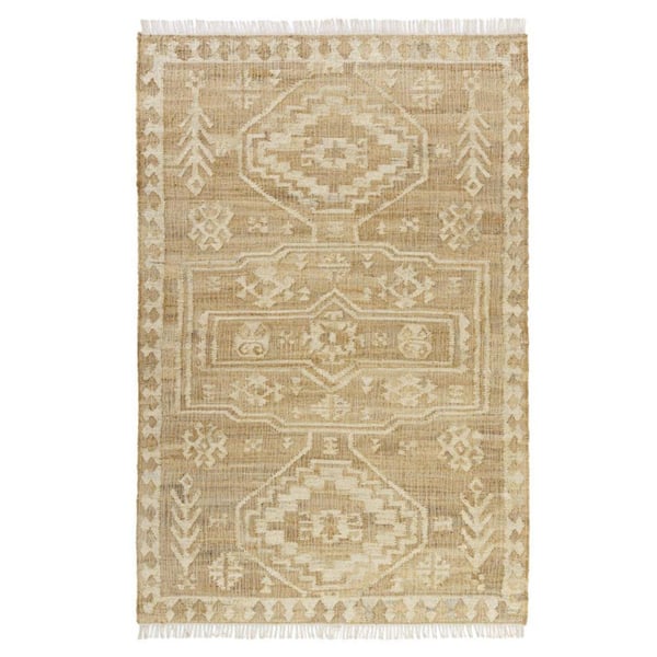 HomeRoots Brown 2 ft. x 3 ft. Medallion Area Rug