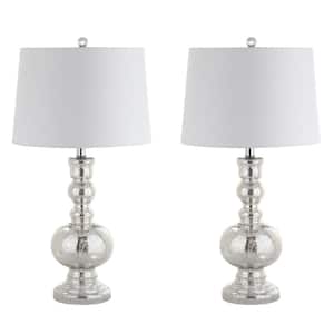 Genie 28.5 in. Mercury Silver Glass Table Lamp (Set of 2)