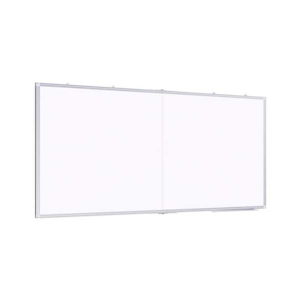 Bulletin Boards 96 x 48 inches Whiteboard Panel Boards Easels Foldable Wall Mounted Aluminum Frame Dry Erase Board