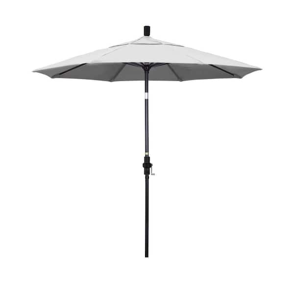 7.5 ft. Black Aluminum Market Patio Umbrella with Collar Tilt Crank Lift in Natural Pacifica