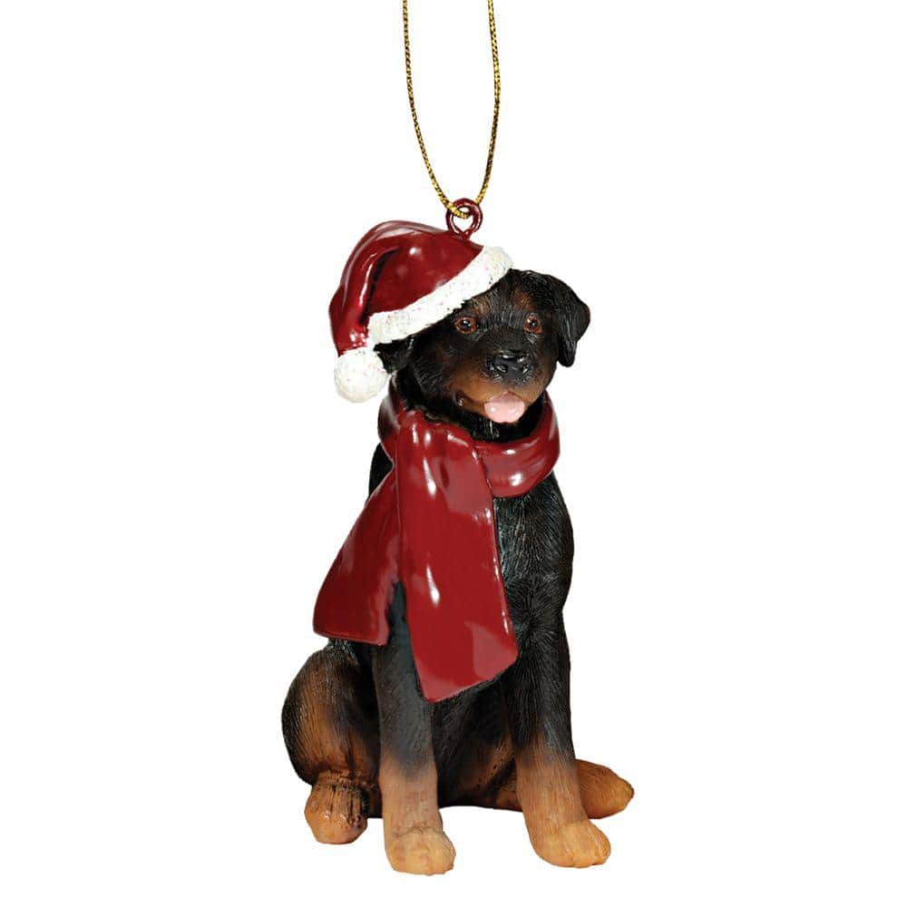 Design Toscano 3.5 in. Rottweiler Holiday Dog Ornament Sculpture JH576316 -  The Home Depot