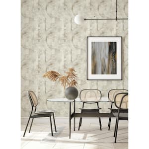 Abe Off-White Bone Geo Paper Textured Non-Pasted Wallpaper Roll
