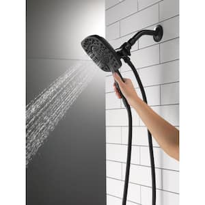 In2ition 4-Spray Patterns 1.75 GPM 6 in. Wall Mount Dual Shower Heads in Matte Black