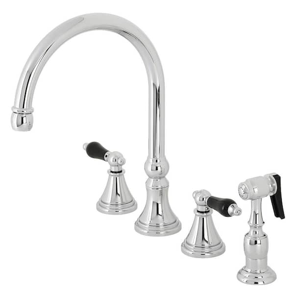Kingston Brass Duchess 2-Handle Kitchen Faucet with Side Sprayer in Polished Chrome