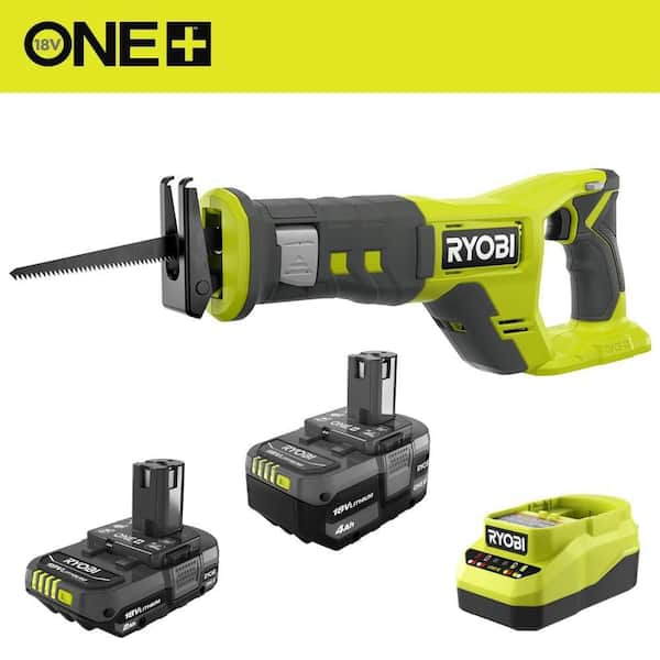 ONE+ 18V Lithium-Ion Kit with 2.0 Ah and 4.0 Ah Batteries, Charger with ONE+ 18V Cordless Reciprocating Saw
