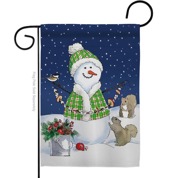 13 in. x 18.5 in. Decorating With Snowmen Winter Wonderland Garden Flag Double-Sided Decorative Vertical Flags