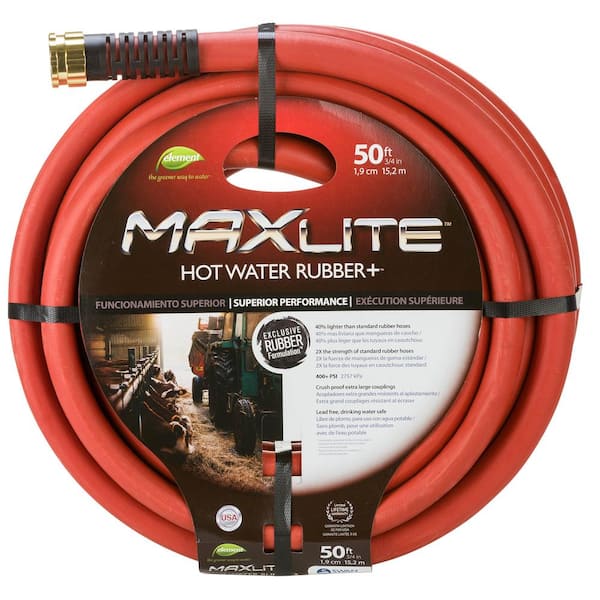 Element MAXLite Hot Water Rubber+ 3/4 in. x 50 ft. Hose