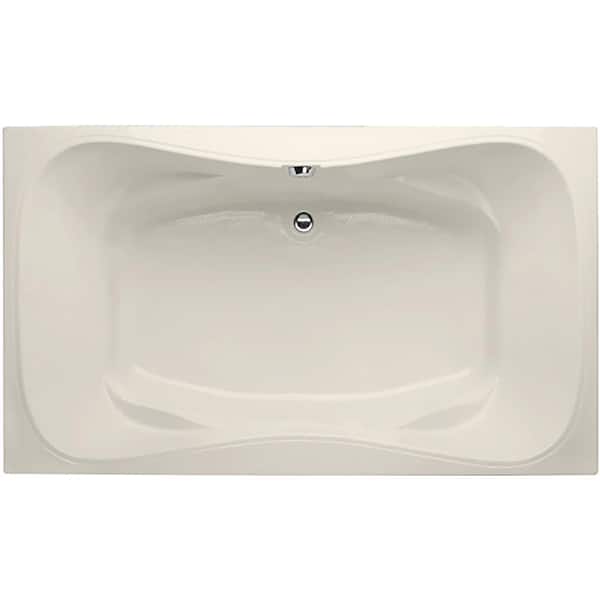 Hydro Systems Studio Hourglass 6 ft. Rectangular Drop-in Center Drain Bathtub in Biscuit