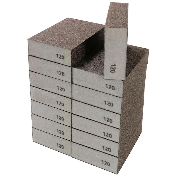 16Pck 120Grit Sanding Blocks, Washable Reusable Sanding Sponge, Wet Dry Sandpaper for Wood Metal Furniture Paint Drywall