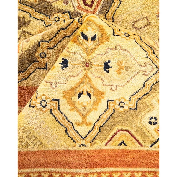 Eclectic Brown 8 ft. x 10 ft. Floral Wool Indoor Area Rug