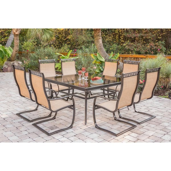 square glass top outdoor dining table