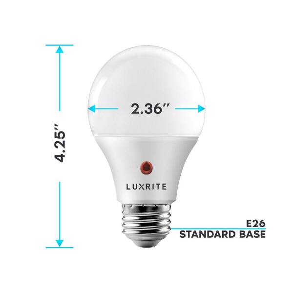 LUXRITE 60-Watt Equivalent A19 E26 Base Dusk to Down Sensor LED