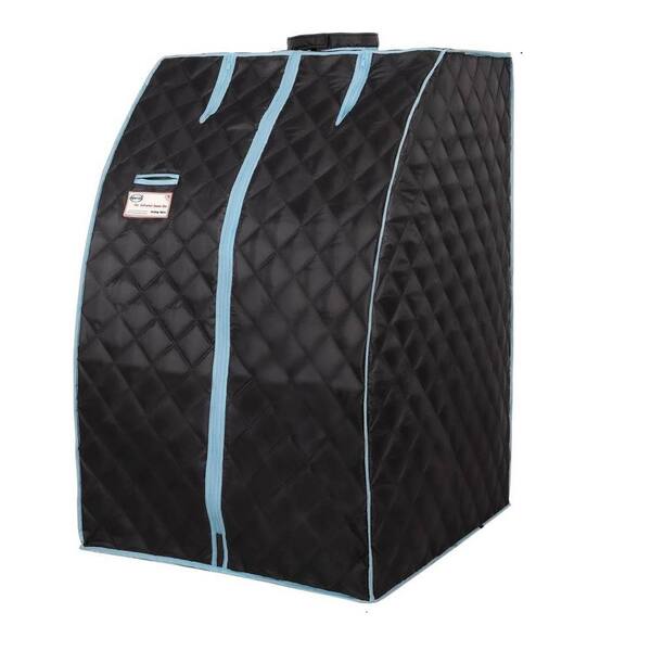 Unbranded 1-Person Half Body Black Infrared Sauna Tent for Spa Detox at Home Foldable Tent Easy to Install with FCC Certification