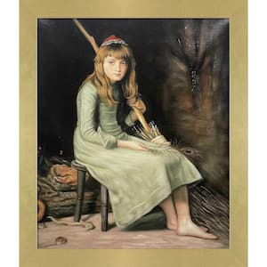 Cinderella by Sir John Everett Millais Semplice Specchio Framed Abstract Oil Painting Art Print 24 in. x 28 in.