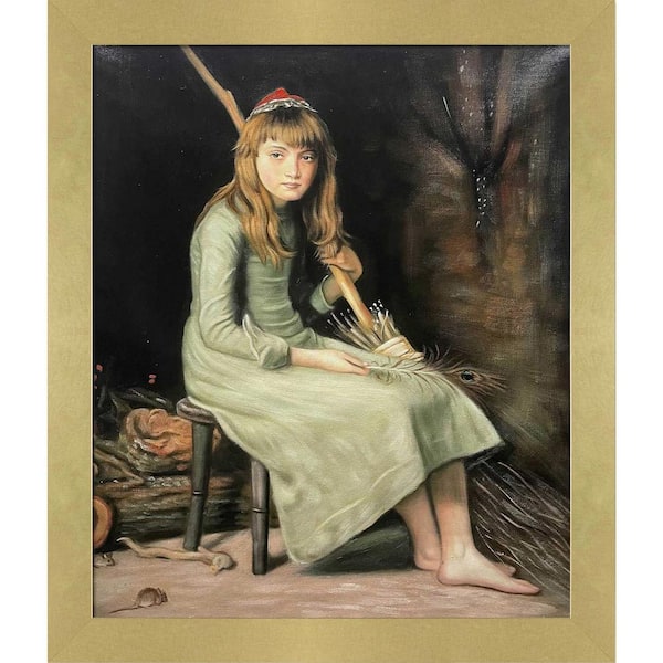 LA PASTICHE Cinderella by Sir John Everett Millais Semplice Specchio Framed Abstract Oil Painting Art Print 24 in. x 28 in.