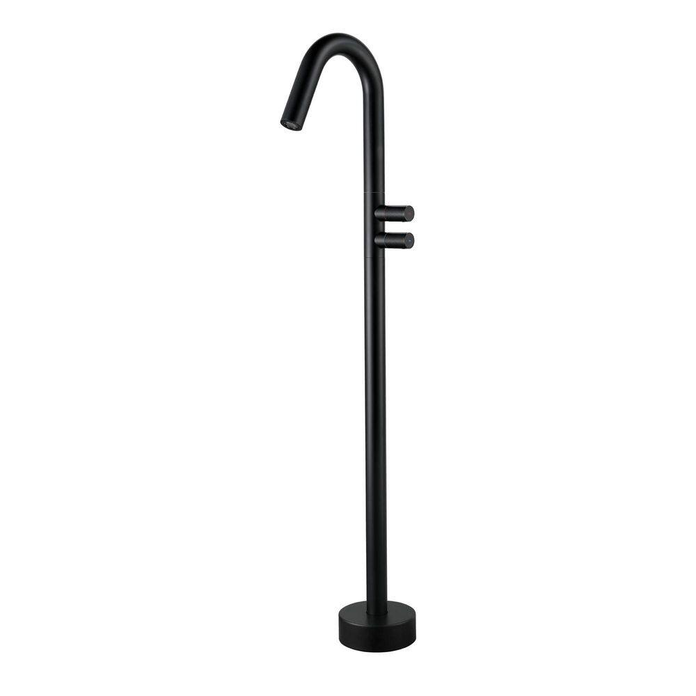 Double Handle 360° Spout Floor Mount Free Standing Claw Foot Tub Faucet in Matte Black price history on PriceWatchPro