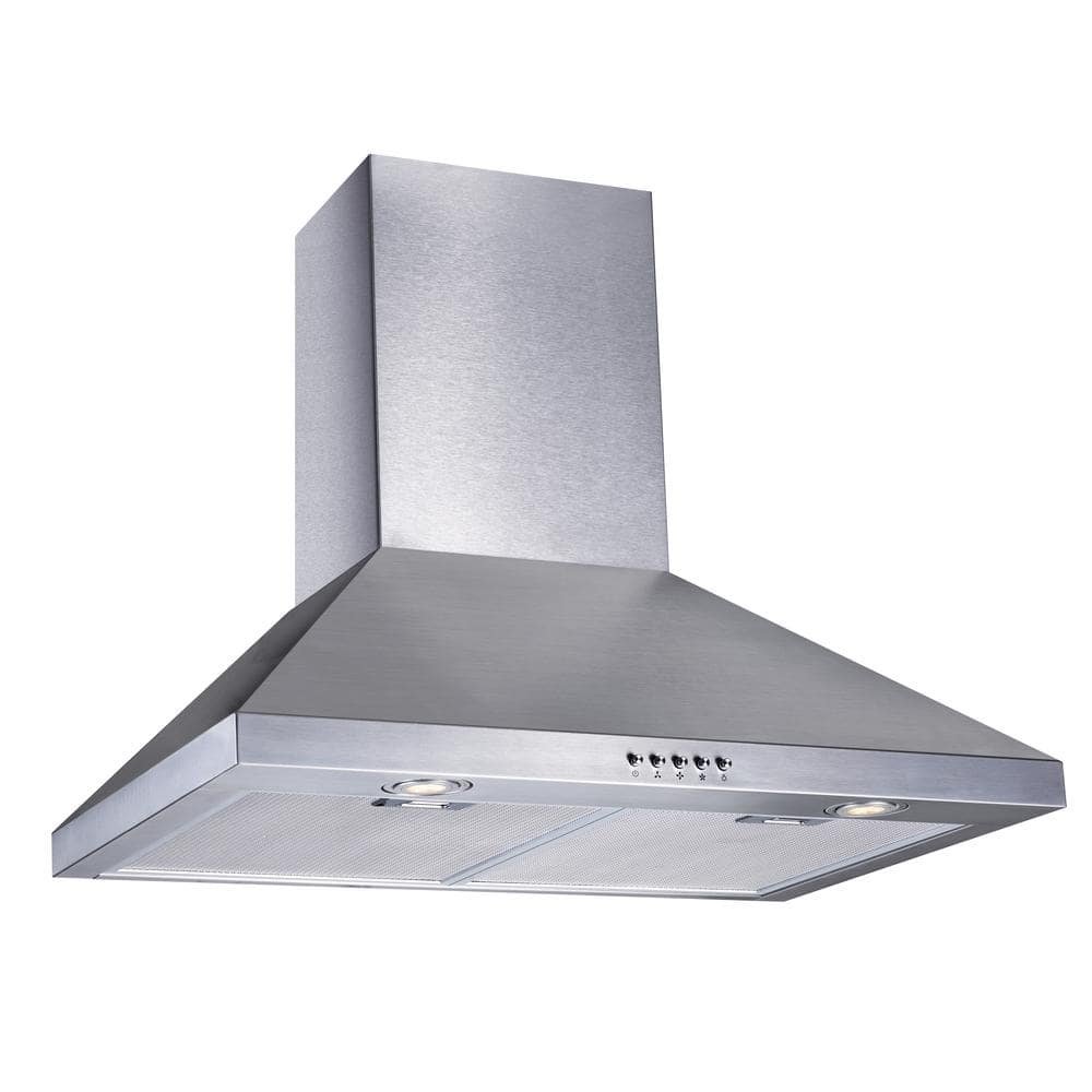 Vissani 30 in. W Convertible Wall Mount Range Hood with 2 Charcoal Filters in Stainless Steel, Silver