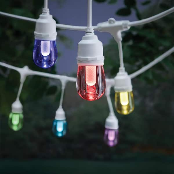 Smart White 24-Light 48 ft. Indoor/Outdoor Plug-in Integrated LED RGBW String Light with Party Mode Powered by Hubspace