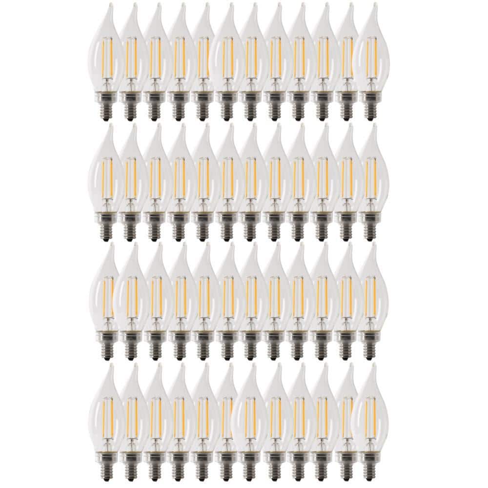100W Equivalent BA10 E12 Candelabra Dimmable Filament CEC Clear Chandelier LED Light Bulb Bright White 3000K (48-Pack) price history on PriceWatchPro