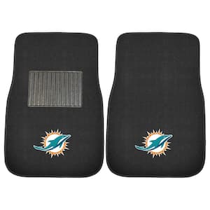NFL Miami Dolphins 2-Piece 17 in. x 25.5 in. Carpet Embroidered Car Mat