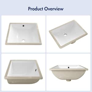 Denbigh Vitreous China 18 in. x 13 in . Undermount Bathroom Sink in Crisp White with Overflow