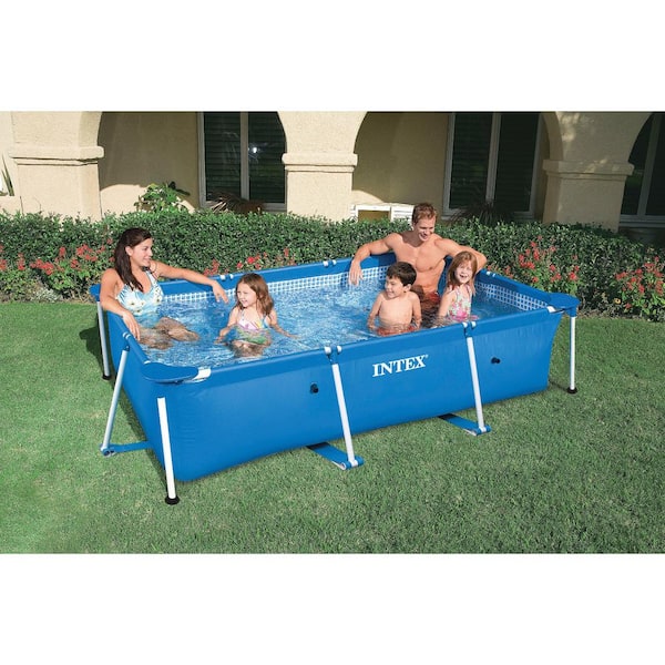 Intex 28270EH 86 in. x 59 in. x 23 in. Rectangular Frame Above Ground Baby Splash Swimming Pool - 1