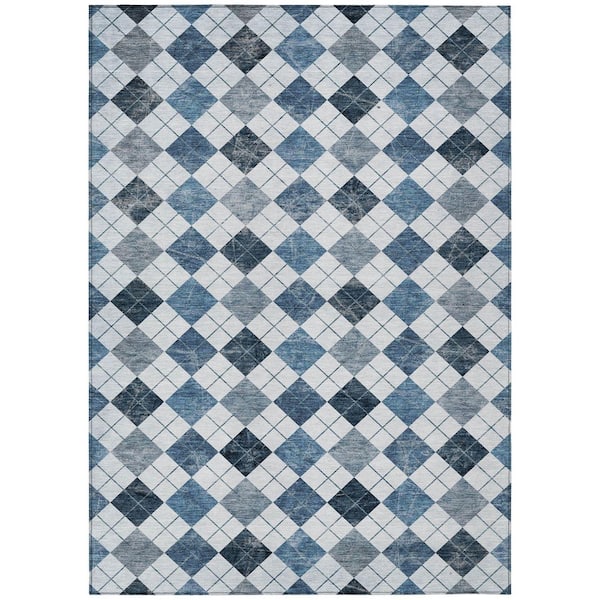 Chantille Machine Washable Indoor/Outdoor Abstract ACN2237 Blue 8 ft. x 10 ft. Area Rug