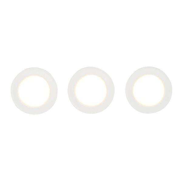 Commercial Electric 3-Light LED White Puck Light 21353NKIT-WH