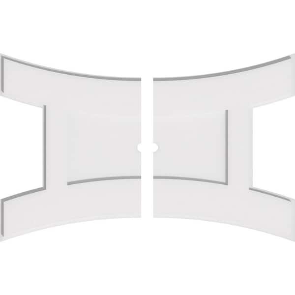 Ekena Millwork 32 in. W x 21-3/8 in. H x 1 in. ID x 1 in. P Haven Architectural Grade PVC Contemporary Ceiling Medallion (2-Piece)