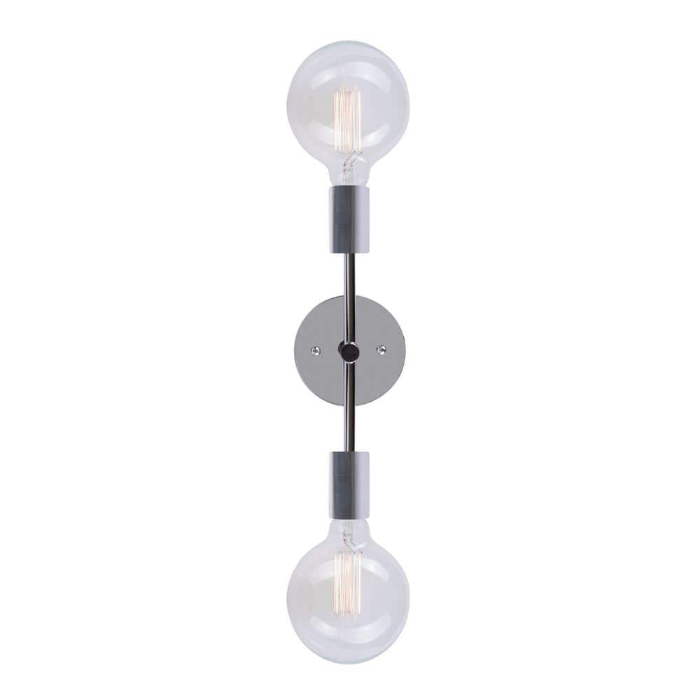 Chrome Dimmable Vanity Sconce with Rotating Arms