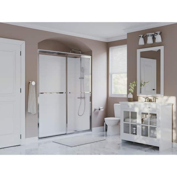 Coastal Shower Doors Paragon 40 in. to 41.5 in. x 66 in. Framed Sliding Shower Door with Towel Bar in Chrome and Clear Glass